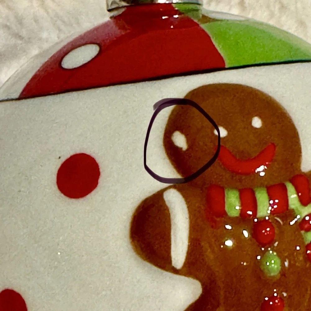 Gingerbread Man Ceramic Christmas Ornament Ball 4